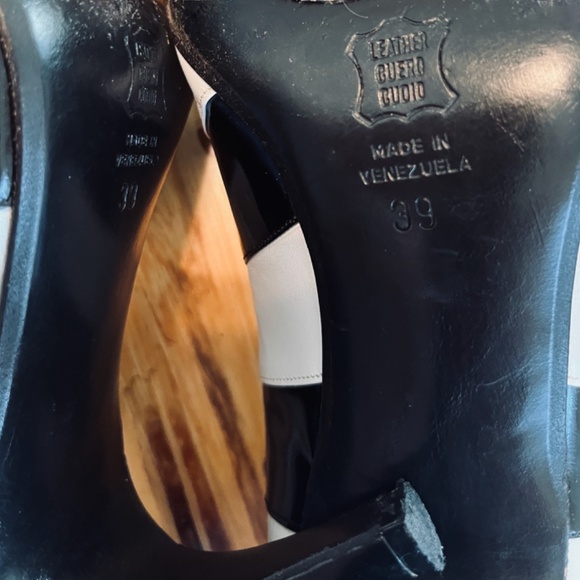 Vintage Christian Dior PVP3922 Pumps Euro 39 B&W Leather 60's - Picture 9 of 12